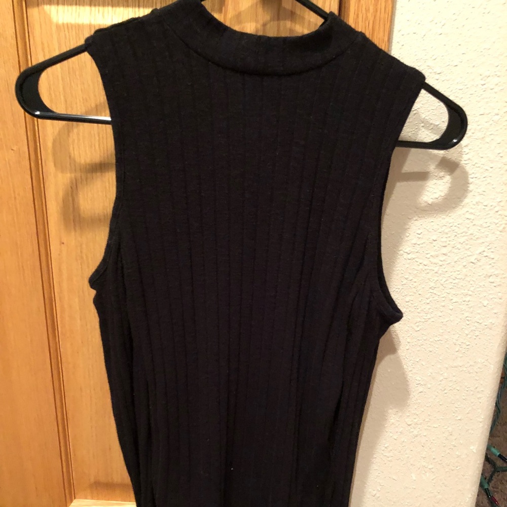 Black Mock Neck Cold Shoulder Sweater